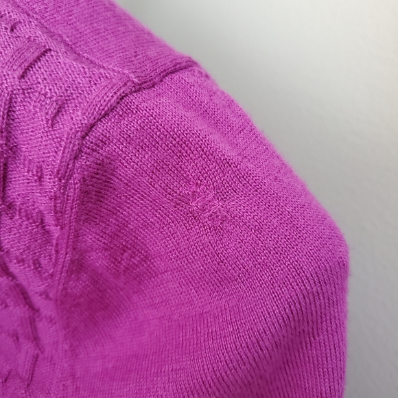 Lida Baday Silk Cashmere Italy Vibrant Magenta Plum Fine Sweater  XS? - Picture 10 of 10